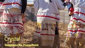  Presentation with indian traditional - PPT layouts consisting of indian-dancers-in-traditional-clothing background and a tawny brown colored foreground