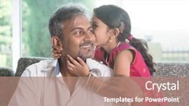 Presentation with daughter - Theme having indian daughter kissing father background and a coral colored foreground