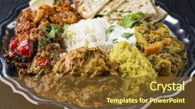  Presentation with indian traditional - Slide deck enhanced with indian dishes on traditional thali background and a tawny brown colored foreground