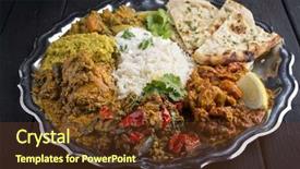  Presentation with indian traditional - Beautiful theme featuring indian dishes on traditional thali backdrop and a tawny brown colored foreground