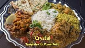  Presentation with indian traditional - Beautiful PPT theme featuring indian dishes on traditional thali backdrop and a tawny brown colored foreground