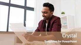  Presentation with business calculator - Beautiful PPT theme featuring indian economy - business accounting taxes and people backdrop and a coral colored foreground