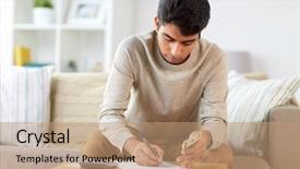  Presentation with indian economy - Slide set having indian economy - finances accounting and people concept background and a coral colored foreground