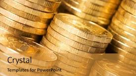  Presentation with indian economy - Theme consisting of indian economy - golden coins close up background background and a gold colored foreground