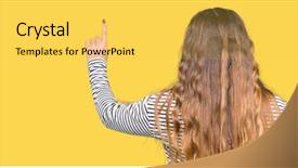  Presentation with woman fighting for her rights - Presentation consisting of indian election - young beautiful woman wearing stripes background and a yellow colored foreground