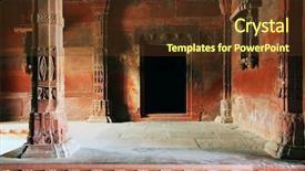  Presentation with india temple - PPT theme featuring indian temple - fatehpur sikri india built background and a tawny brown colored foreground