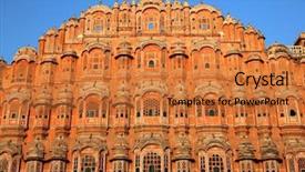 Presentation with india - Slide deck consisting of asian empire tradision - hawa mahal - palace background and a gold colored foreground