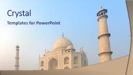  Presentation with taj mahal - Slide deck consisting of famous mausoleum in agra india background and a  colored foreground