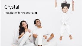  Presentation with parents - PPT layouts having happy boy jumping background and a white colored foreground