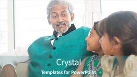  Presentation with diwali - PPT theme with indian family at home happy background and a  colored foreground