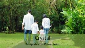  Presentation with rural india view - Audience pleasing slide set consisting of indian family at outdoor rear backdrop and a seafoam green colored foreground