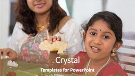  Presentation with snack - Slides consisting of indian family dining at home background and a coral colored foreground