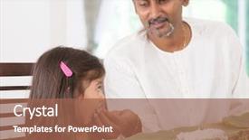  Presentation with family photo - Amazing PPT layouts having indian family dining at home backdrop and a coral colored foreground
