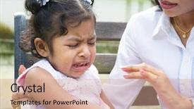  Presentation with tears - Colorful slide deck enhanced with indian family outdoor mother is backdrop and a coral colored foreground