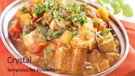  Presentation with indian - Slide deck featuring indian farmer - paneer vegetable jalfrezi background and a red colored foreground