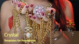  Presentation with indian woman - Slides consisting of indian jewelry - jewel in hands of woman background and a tawny brown colored foreground
