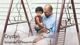  Presentation with swing - Slide set enhanced with indian father and daughter sitting background and a soft green colored foreground