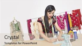  Presentation with indian book designs - Slides enhanced with indian female clothing designer working background and a lemonade colored foreground