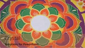  Presentation with festive - Audience pleasing PPT theme consisting of indian-festive-decoration backdrop and a coral colored foreground