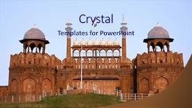  Presentation with india fort - Slide set consisting of indian flag - red fort in the evening background and a sky blue colored foreground