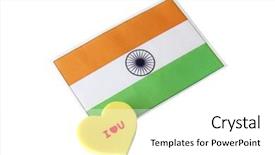  Presentation with india flag - Presentation theme enhanced with indian flag background and a white colored foreground