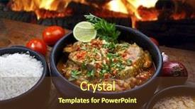 Presentation with food fish - PPT layouts with indian food - fish stew background and a tawny brown colored foreground