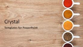  Presentation with indian food - Beautiful slide deck featuring indian food - various spices selection on wooden backdrop and a coral colored foreground