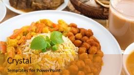  Presentation with indian food - Amazing presentation design having indian food biryani rice mutton backdrop and a gold colored foreground