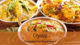 Presentation with indian food - Presentation having indian food specialities background and a gold colored foreground