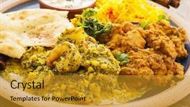  Presentation with indian food - Presentation design consisting of marigolds tagetes erecta mexican marigold background and a tawny brown colored foreground