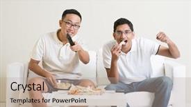  Presentation with food technology - Slide set featuring indian games - friendship technology and home concept background and a coral colored foreground