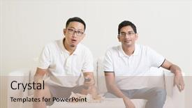  Presentation with solidago sport - Slide deck enhanced with indian games - male friends watching live sport background and a mint green colored foreground