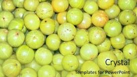  Presentation with gooseberry - Cool new slide set with indian gooseberry raw food backdrop and a yellow colored foreground