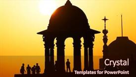  Presentation with india government - Presentation theme having indian government buildings raj path background and a wine colored foreground