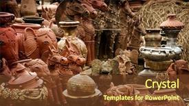  Presentation with india - Theme consisting of indian handicrafts background and a tawny brown colored foreground