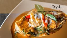  Presentation with grouper - Audience pleasing PPT theme consisting of indian hotel food - fried grouper fish with red backdrop and a coral colored foreground