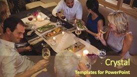  Presentation with safety interacting the public - Audience pleasing slide deck consisting of indian hotel food - friends interacting with each other backdrop and a tawny brown colored foreground