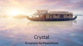  Presentation with indian culture - Presentation theme featuring indian house boat state kerala background and a seafoam green colored foreground