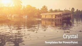  Presentation with indian culture - Cool new presentation theme with indian house boat state kerala backdrop and a coral colored foreground