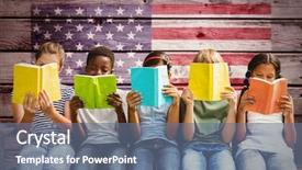  Presentation with indian independence day - Beautiful theme featuring indian independence day - children reading books at park backdrop and a ocean colored foreground