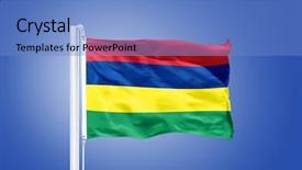  Presentation with indian independence day - Theme enhanced with indian independence day - flag of mauritius flying background and a teal colored foreground