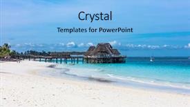  Presentation with zanzibar - Beautiful PPT theme featuring indian islands - kendwa beach in unguja aka backdrop and a light blue colored foreground