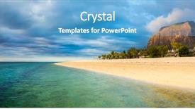  Presentation with sunset beach - PPT layouts with indian islands - white sandy beach and le background and a light blue colored foreground