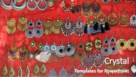  Presentation with indian historical art - Slide deck featuring indian jewelry assorted ear rings background and a tawny brown colored foreground