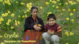  Presentation with rural india paddy field green - PPT theme consisting of indian kid with grand mother background and a tawny brown colored foreground