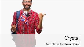  Presentation with united kingdom - Theme with indian kingdoms - adult hispanic student man holding background and a  colored foreground