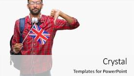  Presentation with united kingdom - Slide deck with indian kingdoms - adult hispanic student man holding background and a  colored foreground