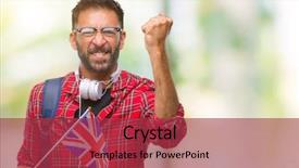  Presentation with frankish kingdom - Theme enhanced with indian kingdoms - adult hispanic student man holding background and a  colored foreground