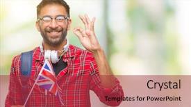  Presentation with united kingdom constitutional law - PPT layouts enhanced with indian kingdoms - adult hispanic student man holding background and a  colored foreground