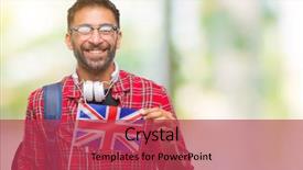  Presentation with student attitude - Presentation design consisting of indian kingdoms - adult hispanic student man holding background and a  colored foreground